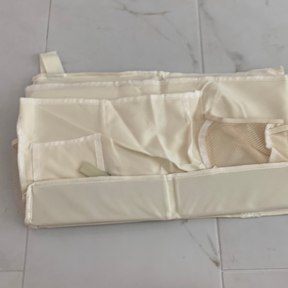 Cream bed side detachable caddy